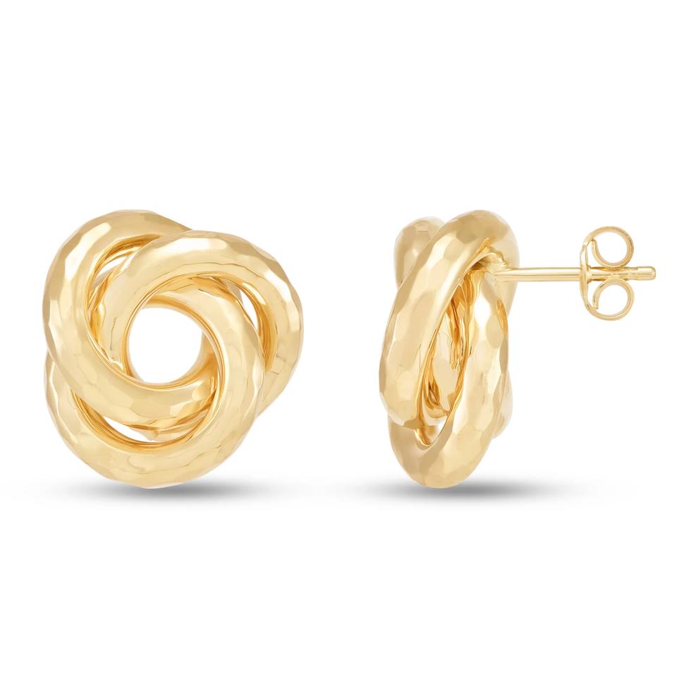 Polished Love Knot Stud Earrings in 10K Yellow Gold – Image 2 of 3