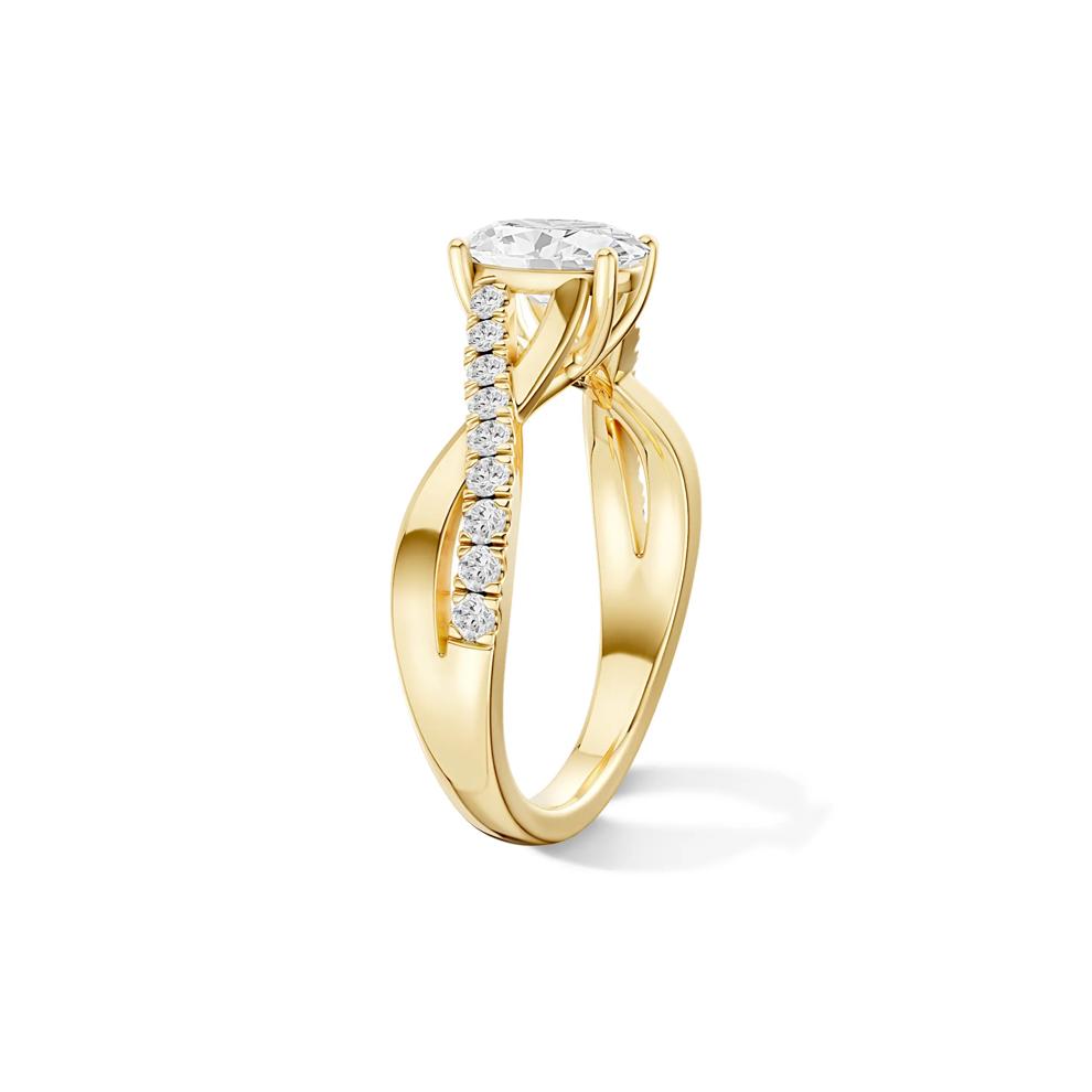Diamond Oval Halo Engagement Ring in 18K Yellow Gold (1 1/4 ct. tw.) – Image 3 of 5