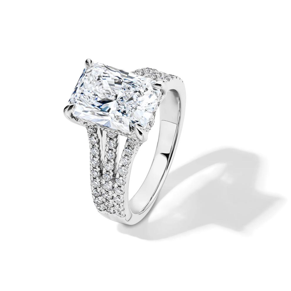 Lotus Lab Grown Diamond Radiant-Cut Engagement Ring in Platinum (4 3/4 ct. tw.) – Image 4 of 4