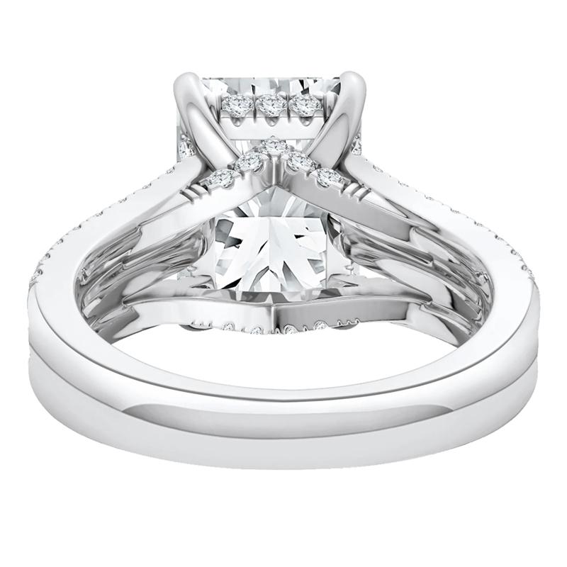 Lotus Lab Grown Diamond Radiant-Cut Engagement Ring in Platinum &#40;4 3/4 ct. tw.&#41; – Image 4 of 5