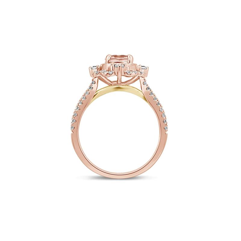 Paulette Morganite &amp; Diamond Engagement Ring in 14k Rose Gold &#40;1/2 ct. tw.&#41;  – Image 2 of 4
