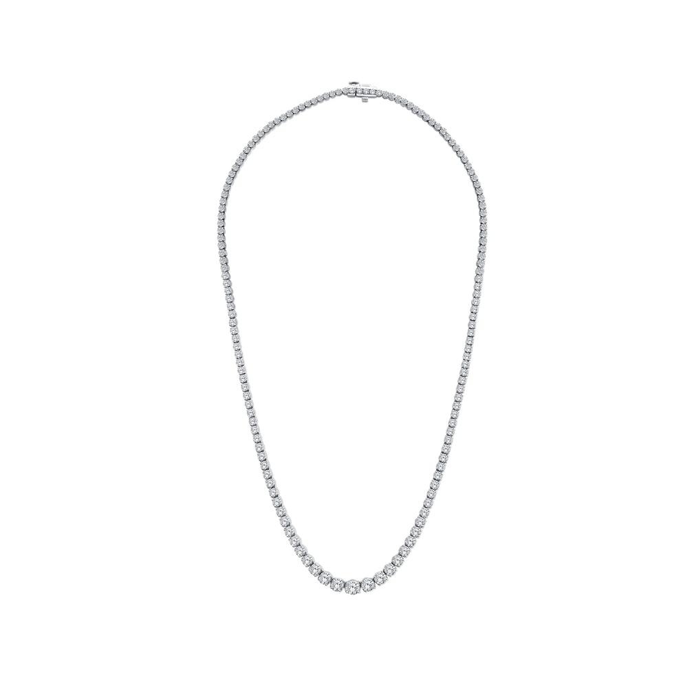 Lab Grown Diamond Riviera Tennis Necklace in 14K White Gold (12 ct. tw.) – Image 2 of 4