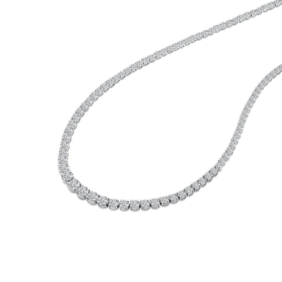 Lab Grown Diamond Riviera Tennis Necklace in 14K White Gold (12 ct. tw.) – Image 3 of 4