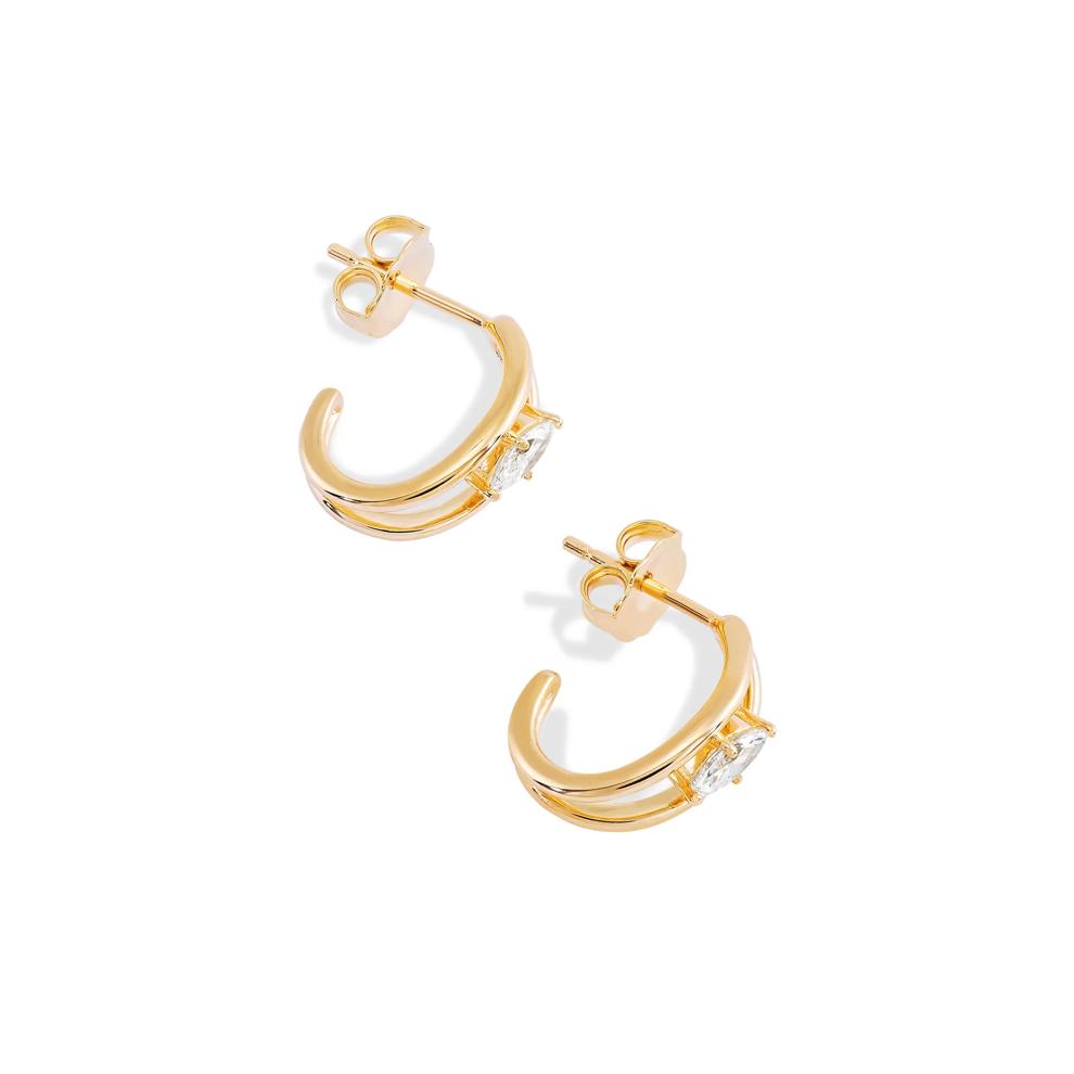 Lab Grown Diamond Open J-Hoop Earrings in Vermeil (1/4 ct. tw.) – Image 3 of 3