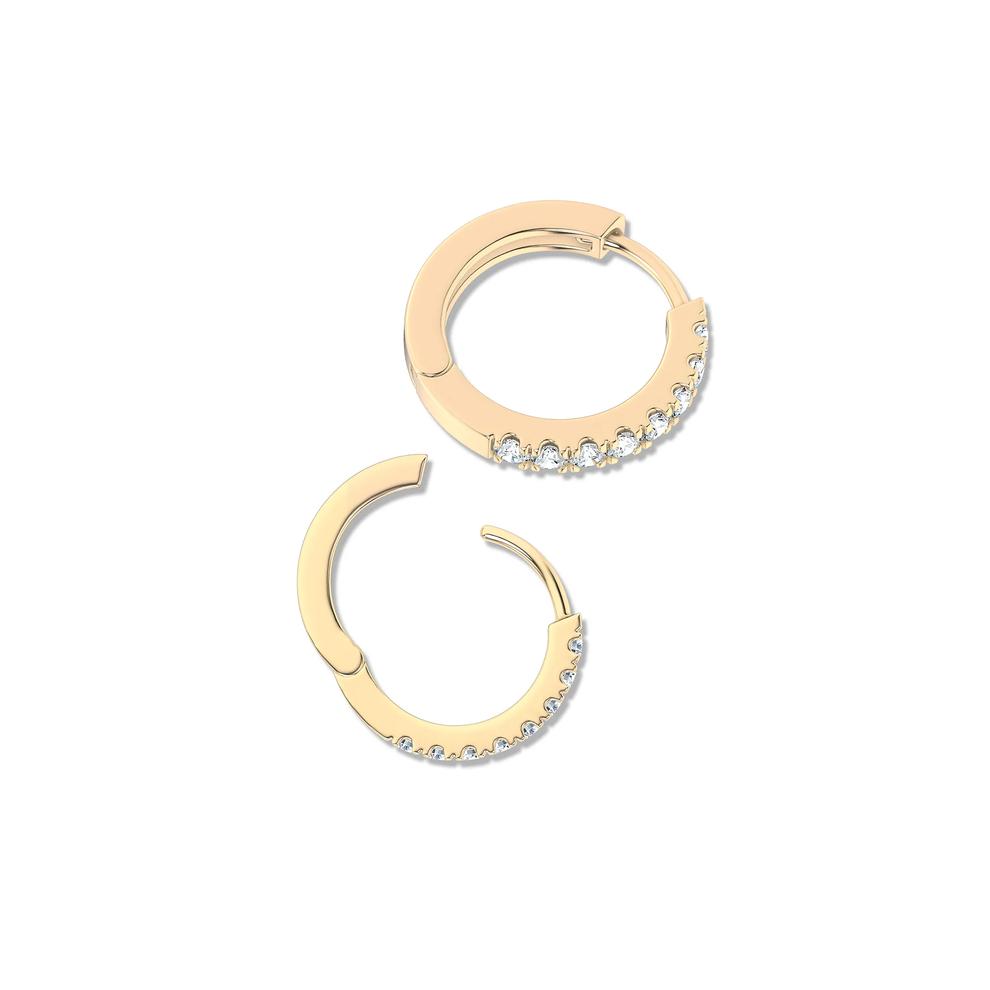 Diamond Hinged Hoop Earrings in 10K Yellow Gold (1/2 ct. tw.) – Image 2 of 3
