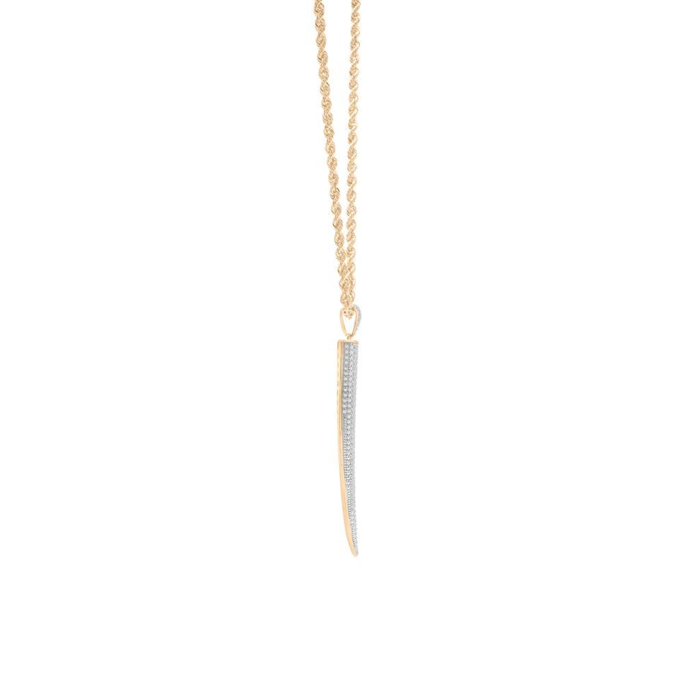 Men's Diamond Tusk Pendant in 10K Yellow Gold (1/2 ct. tw.) – Image 3 of 4