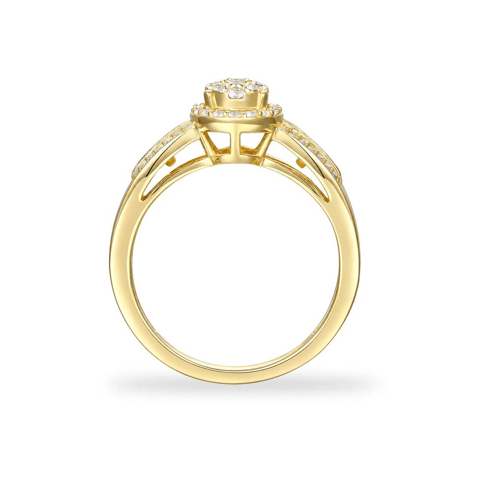 Diamond Oval Composite Engagement Ring in 10K Yellow Gold (1/2 ct. tw.) – Image 2 of 4