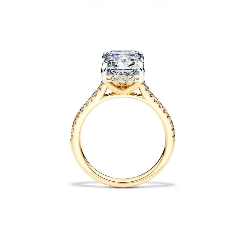 Lab Grown Radiant-Cut Engagement Ring in 14K Yellow Gold &#40;5 1/3 ct. tw.&#41; – Image 2 of 4