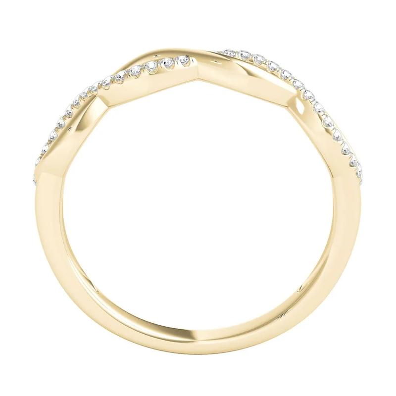 1/10 ct. tw. Diamond Infinity Ring in 10K Yellow Gold – Image 2 of 4
