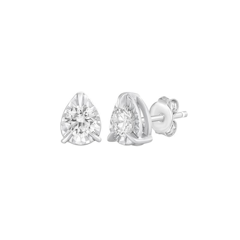 Diamond Pear-Shaped Stud Earrings in 10K White Gold &#40;1/2 ct. tw.&#41; – Image 1 of 2