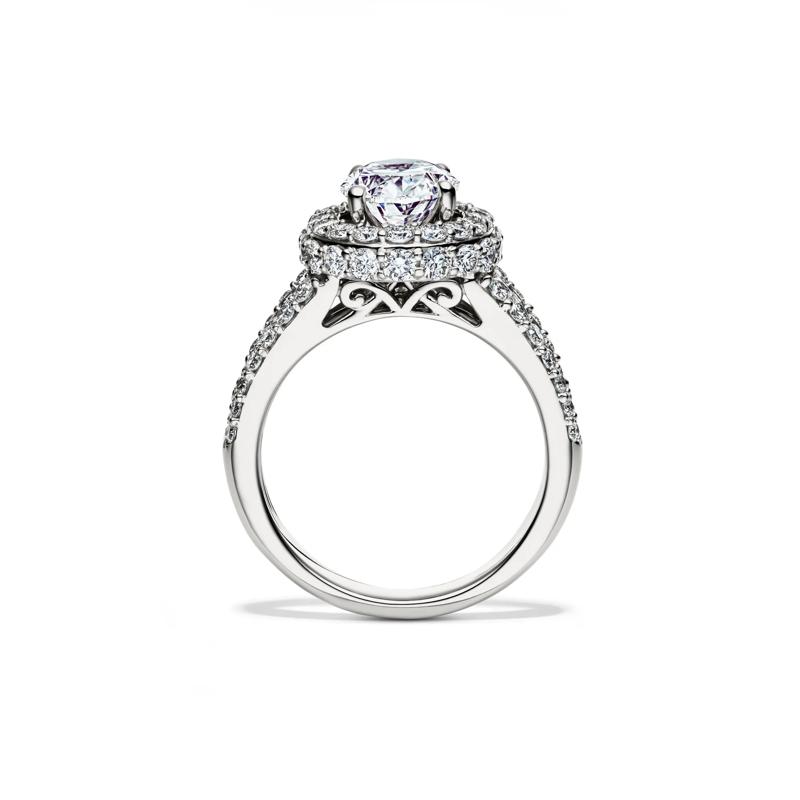 lab grown diamond oval engagement ring in 14k white gold &#40;4 ct. tw.&#41; – Image 2 of 5