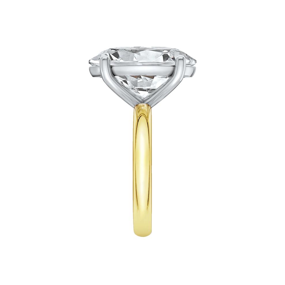 Lab Grown Diamond Oval Solitaire Ring in 14K Yellow &amp; White Gold (8 ct.) – Image 3 of 4