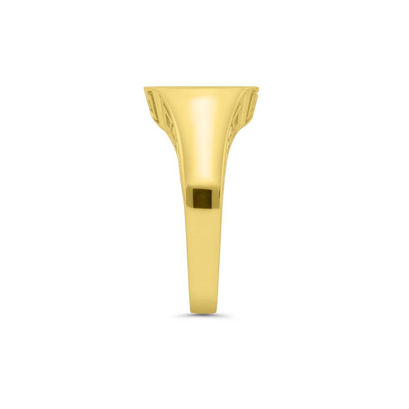 Men&rsquo;s Signet Ring with Diamond Accent in 10K Yellow Gold – Image 3 of 3