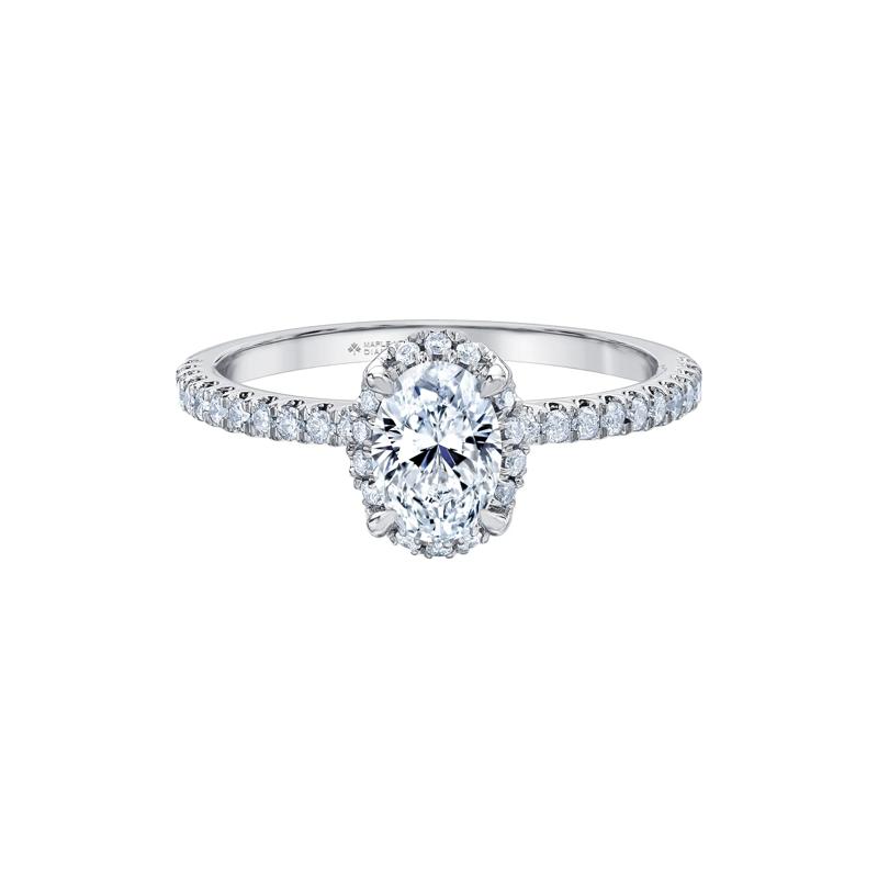 Oval-Shaped Diamond Halo Engagement Ring in 14K White Gold &#40;1 ct. tw.&#41; – Image 1 of 7