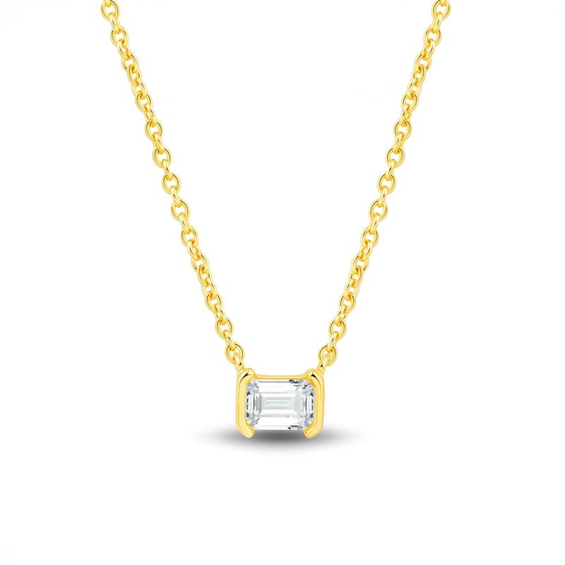 Lab Grown Diamond Emerald-Cut Earring and Pendant Boxed Set in Vermeil &#40;1/2 ct. tw.&#41; – Image 4 of 8