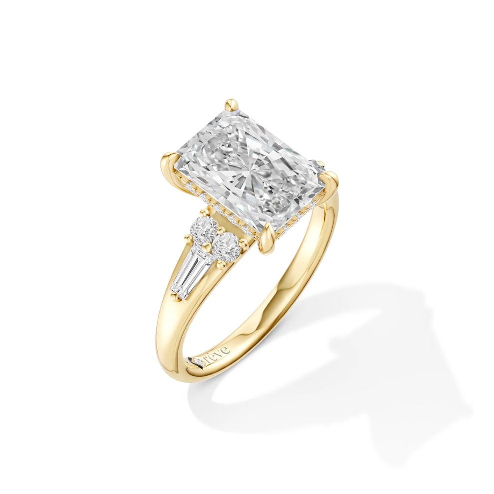 London Lab Grown Diamond Radiant Center Engagement Ring in 14K Yellow Gold (3 1/2 ct. tw.) – Image 2 of 4