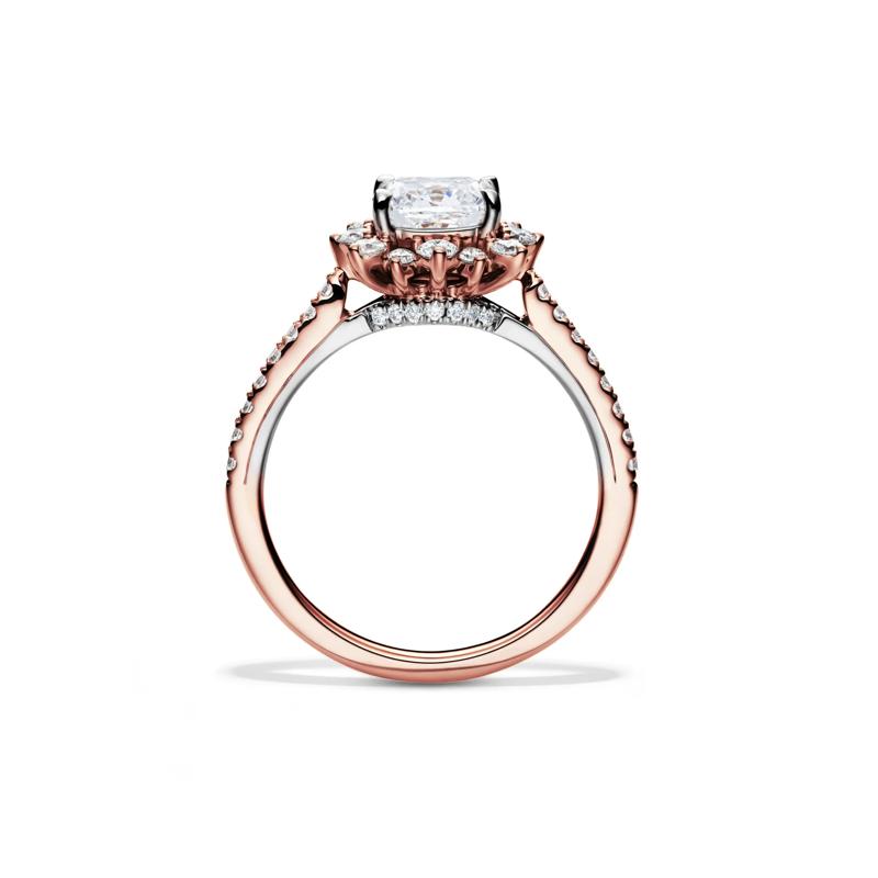 Valentina Cushion-Cut Lab Grown Diamond Halo Bridal Set in 14K Rose Gold &#40;2 1/4 ct. tw.&#41; – Image 2 of 7