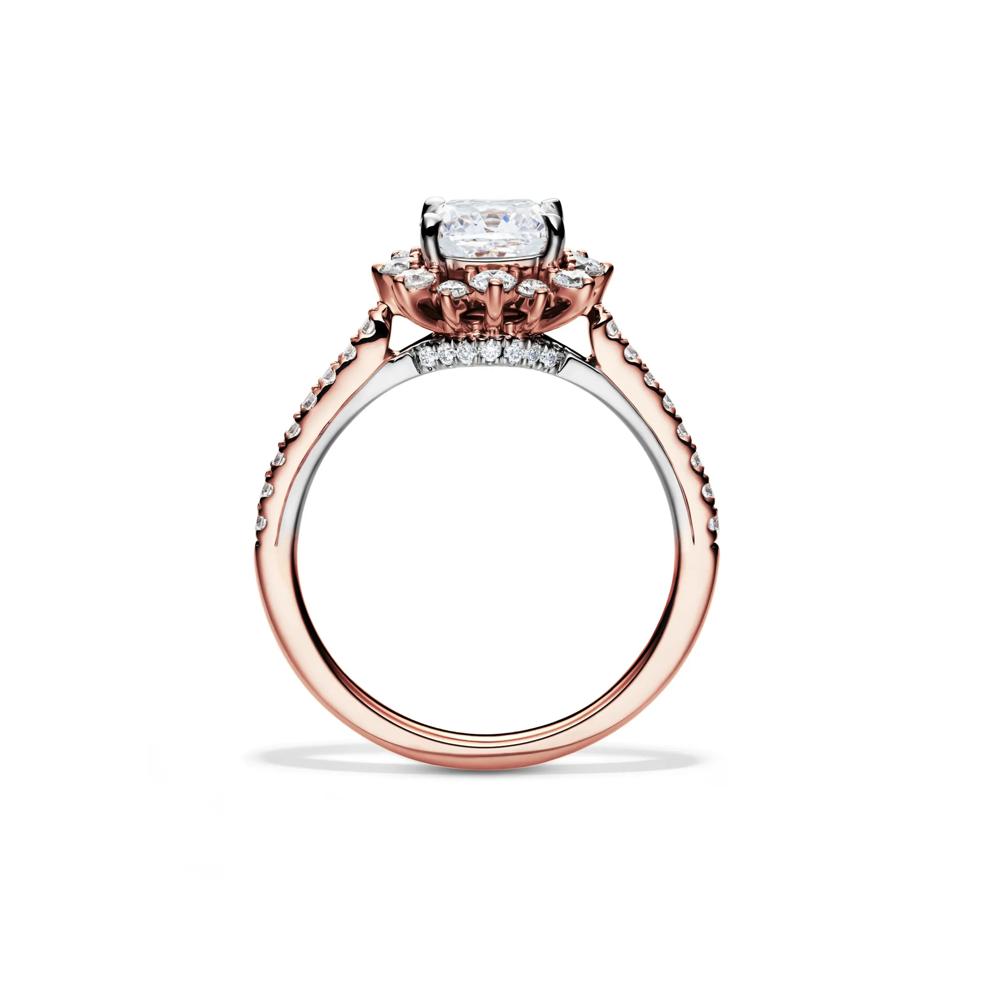 Valentina Cushion-Cut Lab Grown Diamond Halo Bridal Set in 14K Rose Gold (2 1/4 ct. tw.) – Image 2 of 7