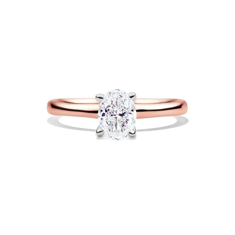Diamond Oval Solitaire Engagement Ring in 14K Rose Gold &#40;1 ct.&#41; – Image 1 of 5