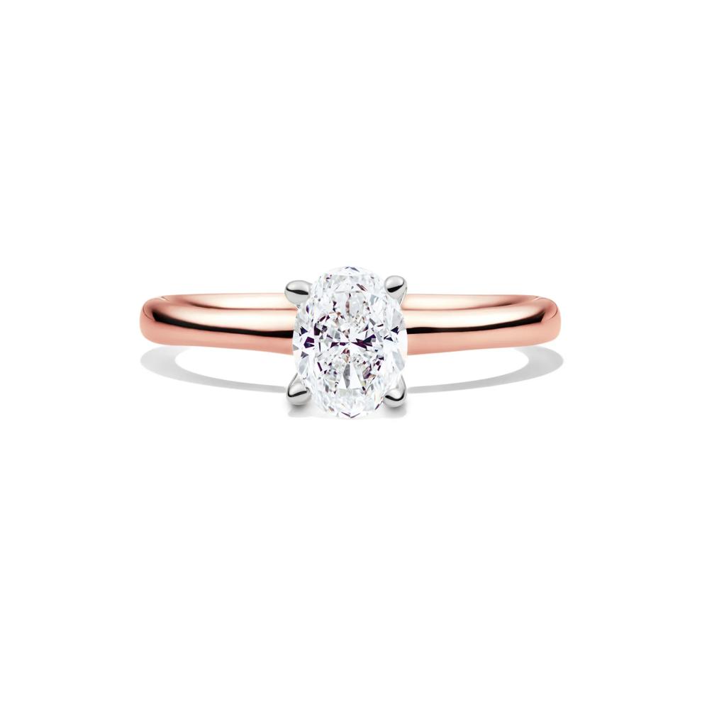 Diamond Oval Solitaire Engagement Ring in 14K Rose Gold (1 ct.) – Image 1 of 5