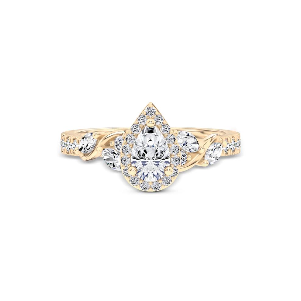 Diamond Pear-Shaped Halo Engagement Ring in 14K Yellow Gold (1 ct. tw.) – Image 1 of 4