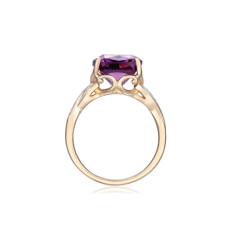 Elongated Cushion Ametrine and Diamond Accent Ring in 10K Yellow Gold – Image 2 of 3
