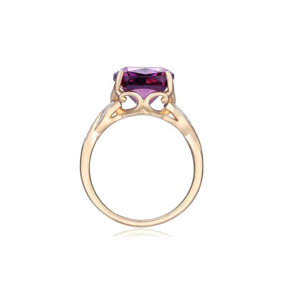 Elongated Cushion Ametrine and Diamond Accent Ring in 10K Yellow Gold – Image 2 of 3