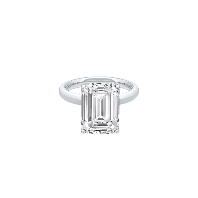 Lab Grown Diamond Emerald-Cut Solitaire Ring in Platinum &#40;6 ct.&#41; – Image 1 of 4