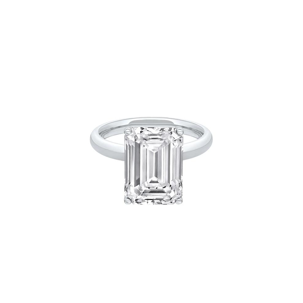 Lab Grown Diamond Emerald-Cut Solitaire Ring in Platinum (6 ct.) – Image 1 of 4