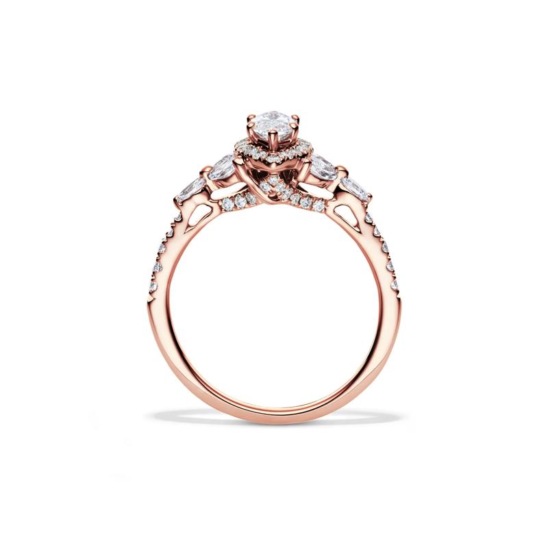 1 ct. tw. Marquise-Shaped Halo Diamond Engagement Ring in 14K Rose Gold  – Image 2 of 4