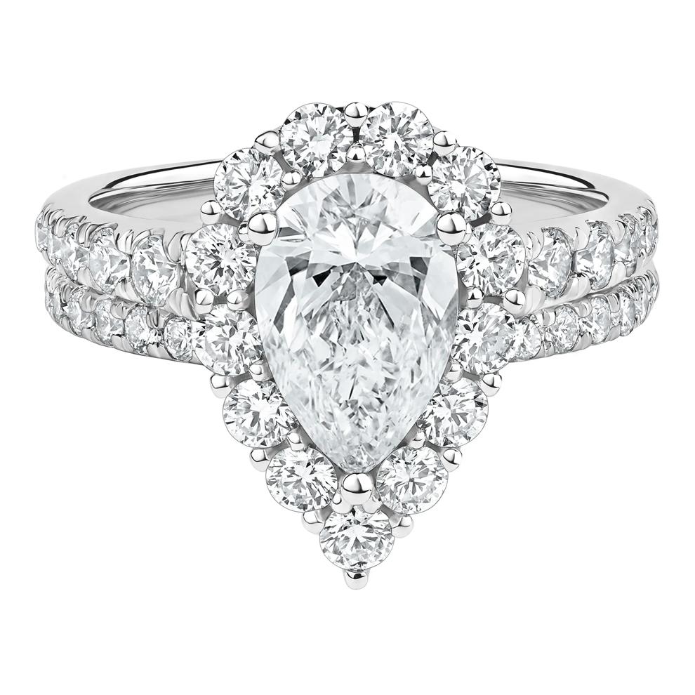 Alexis Lab Grown Diamond Pear Bridal Set in Platinum (3 1/4 ct. tw.) – Image 1 of 5
