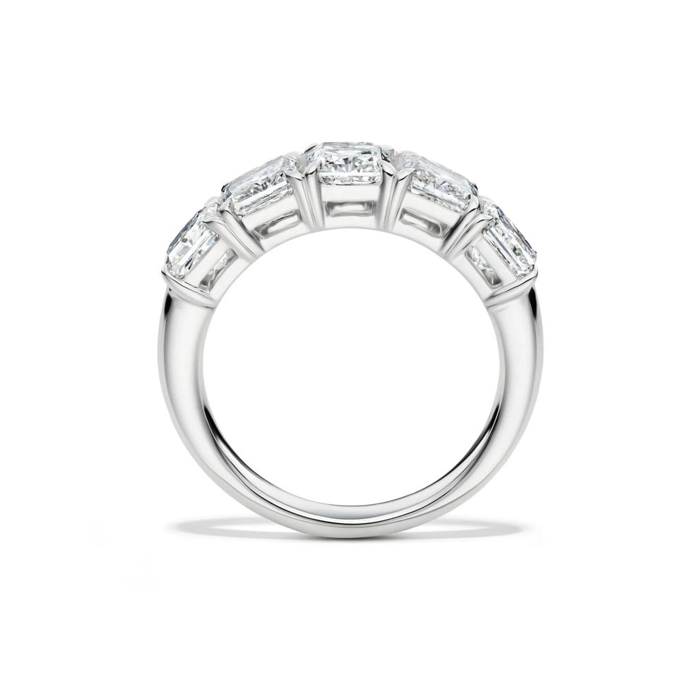 Lab Grown Diamond Five-Stone Square Anniversary Band in 14K White Gold (3 ct. tw.) – Image 2 of 5