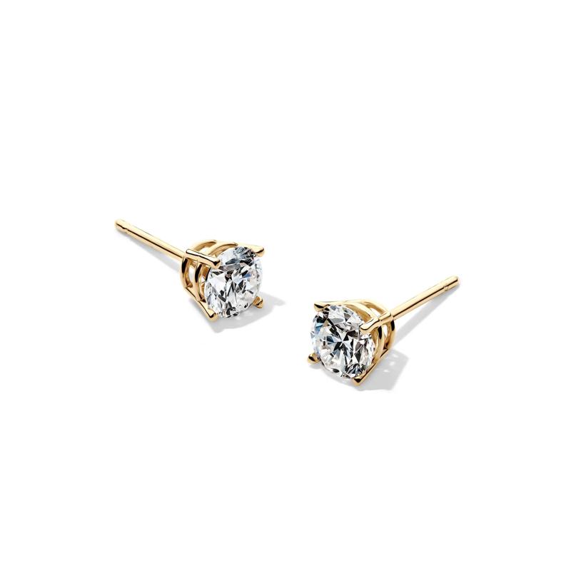 Diamond Round Solitaire Stud Earrings in 14K Yellow Gold &#40;1/2 ct. tw.&#41; – Image 1 of 2