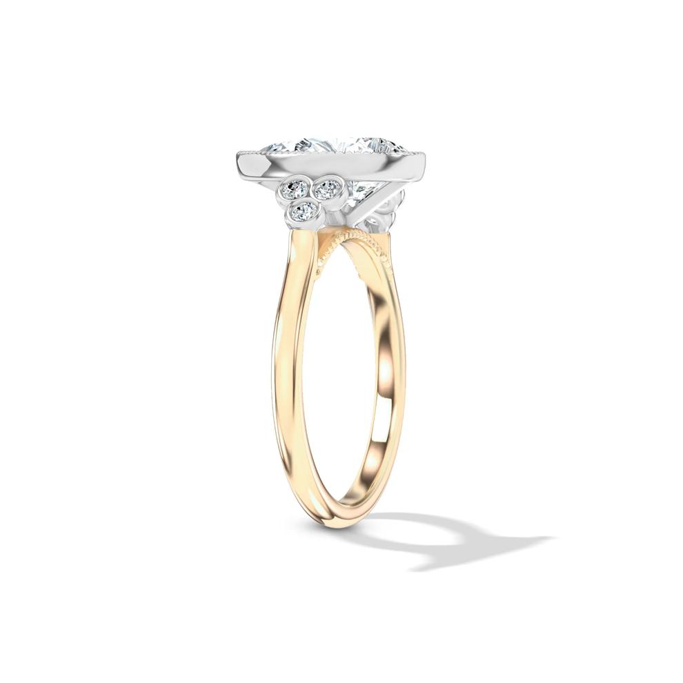 Lab Grown Diamond Milgrain Bezel Engagement Ring in 14K Yellow &amp; White Gold (2 ct. tw.) – Image 3 of 4
