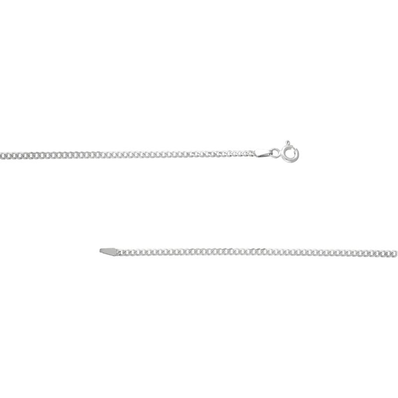 Men&#39;s Solid Curb Chain in 14K White Gold, 2MM, 22&quot; – Image 2 of 2
