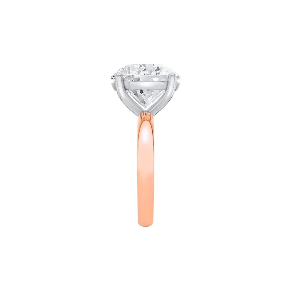 Lab Grown Diamond Round Solitaire Ring in 14K Rose &amp; White Gold (8 ct.) – Image 3 of 4