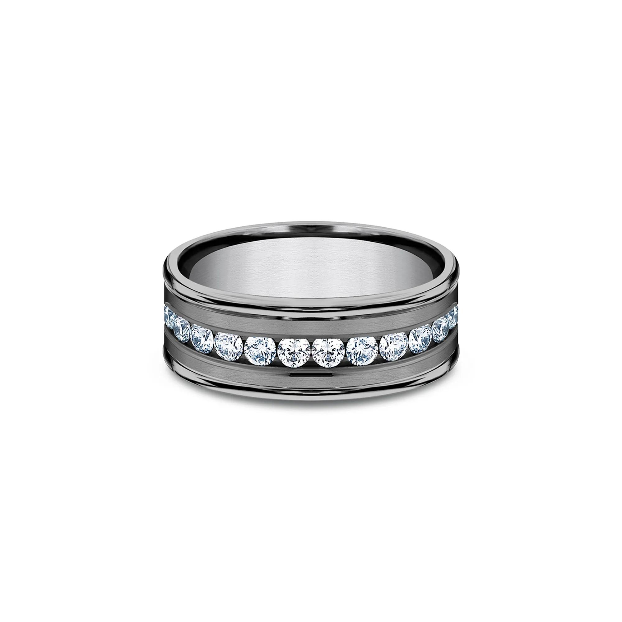 Men's 1 ct. tw. Lab Grown Diamond Band in Gray Tantalum | Helzberg