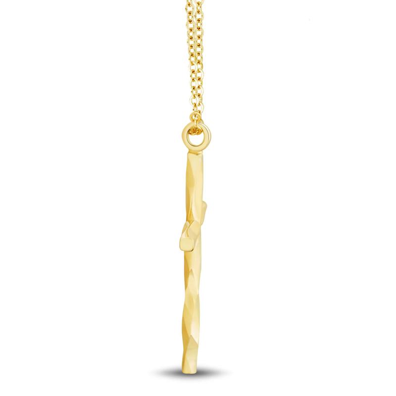 Diamond-Cut Cross Pendant in 14K Yellow Gold – Image 2 of 3