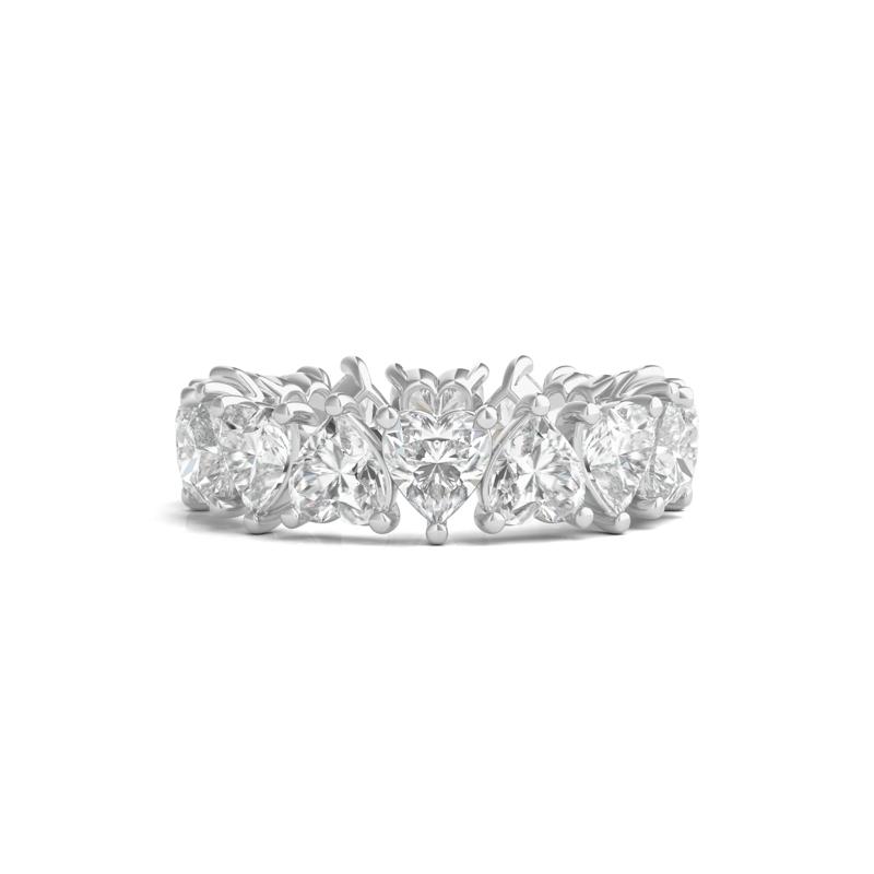 Heart-Shaped Lab Grown Diamond True Eternity Band in 14K White Gold &#40;5 ct. tw.&#41; – Image 1 of 3