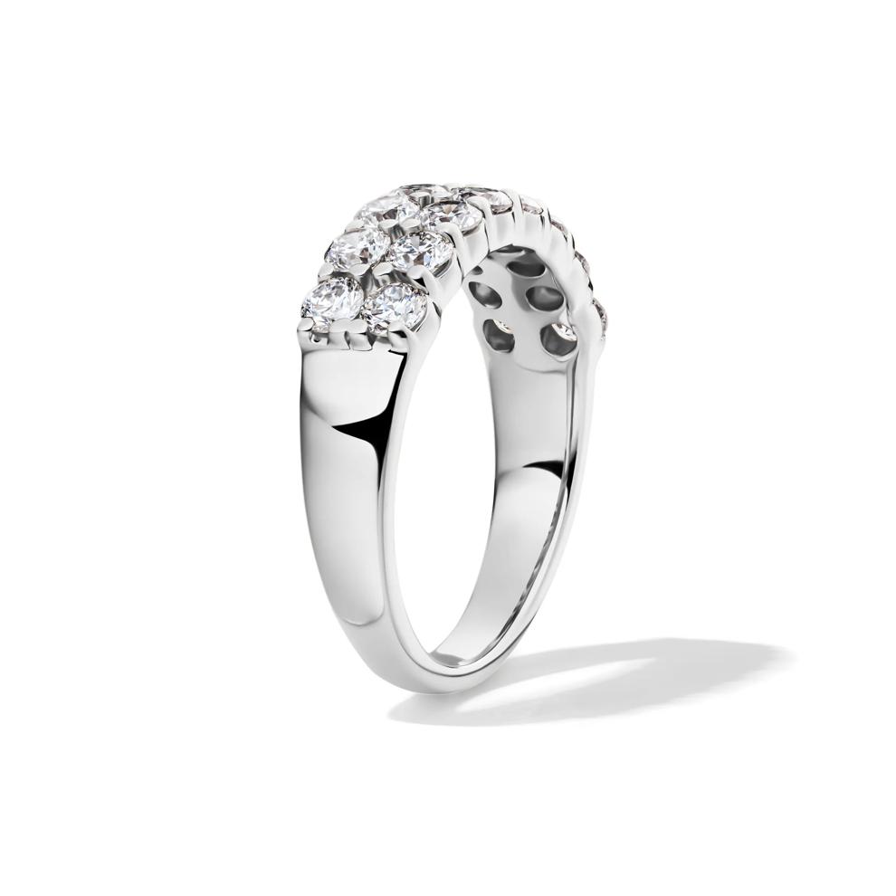 Lab Grown Diamond Double Row Anniversary Band in 10K White Gold (1 &frac12; ct. tw.)  – Image 3 of 4