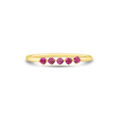 Lab-Created Gemstone Five-Stone Band in 10K Yellow Gold