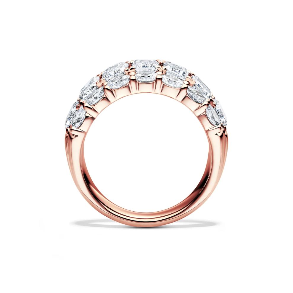 Lab Grown Diamond Emerald and Round Multi-Row Band in 14K Rose Gold (5 ct. tw.) – Image 2 of 3