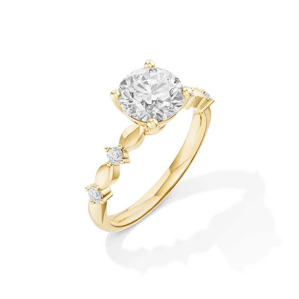 Lab Grown Diamond Round Center Engagement Ring in 14K Yellow Gold (1 5/8 ct. tw.) – Image 4 of 4