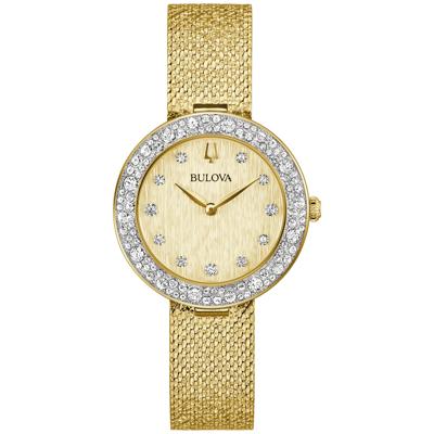 Ladies' Crystal Watch in Gold-Tone Stainless Steel