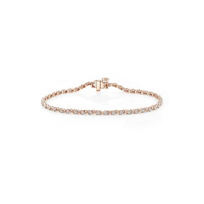 Lab Grown Diamond XO Chain Link Bracelet in 10K Rose Gold, 7" (1 ct. tw.)