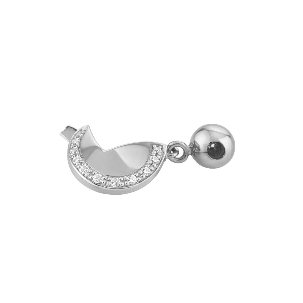 Diamond Accent Fortune Cookie Bead Charm in Sterling Silver – Image 2 of 2