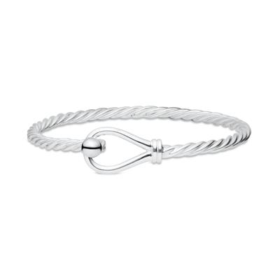 Twist Wire, Loop & Ball Bangle Bracelet in Sterling Silver