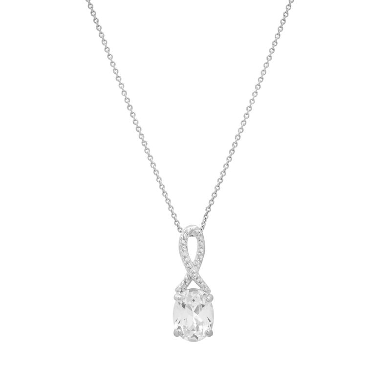 Lab-Created White Sapphire and Diamond Accent Pendant &amp; Earrings Boxed Set in Sterling Silver – Image 3 of 6