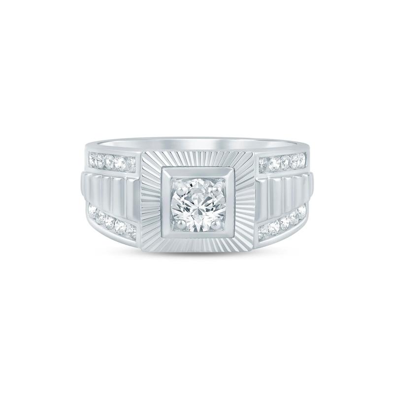 Men&#39;s Lab Grown Diamond Ring in 10K White Gold &#40;1 ct. tw.&#41; – Image 1 of 3