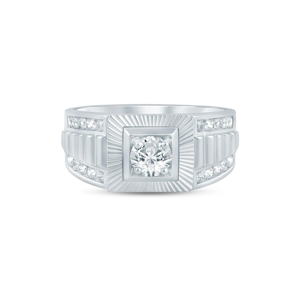 Men's Lab Grown Diamond Ring in 10K White Gold (1 ct. tw.) – Image 1 of 3